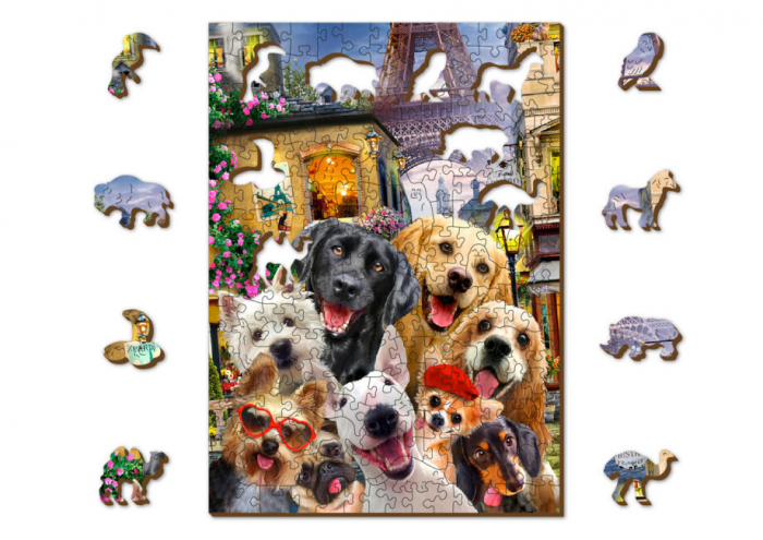 Puzzle din lemn, Catelusi in Paris, 200 piese [5]