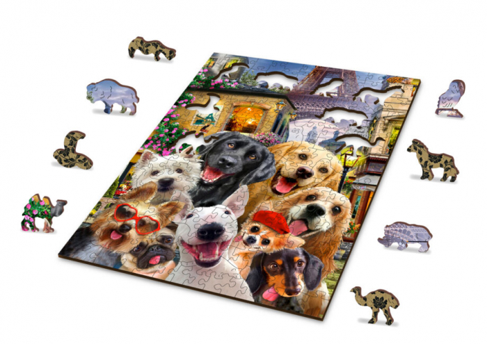 Puzzle din lemn, Catelusi in Paris, 200 piese [4]