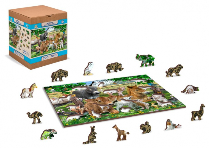 Puzzle din lemn, Cresa animalelor, 200 piese [2]