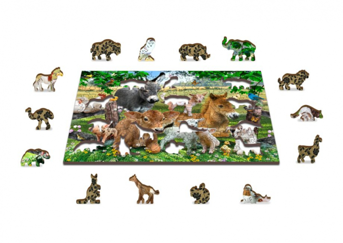 Puzzle din lemn, Cresa animalelor, 200 piese [4]