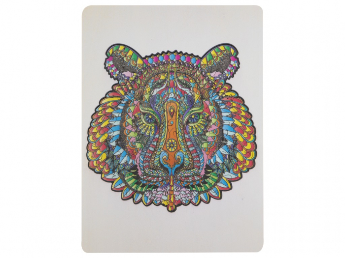 Puzzle din lemn cu forme unice, Tigru, 130 piese, Moxy [9]