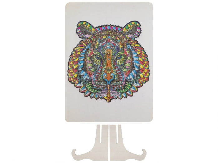 Puzzle din lemn cu forme unice, Tigru, 130 piese, Moxy [3]