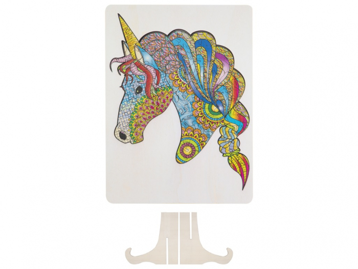 Puzzle din lemn cu forme unice, Unicorn, 137 piese, Moxy [3]