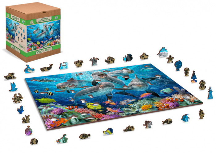 Puzzle din lemn, Dansul delfinilor, 1010 piese [2]