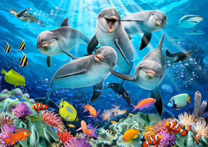 Puzzle din lemn, Dansul delfinilor, 1010 piese [5]