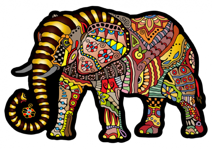 Puzzle din lemn, Elefant, 150 piese [6]