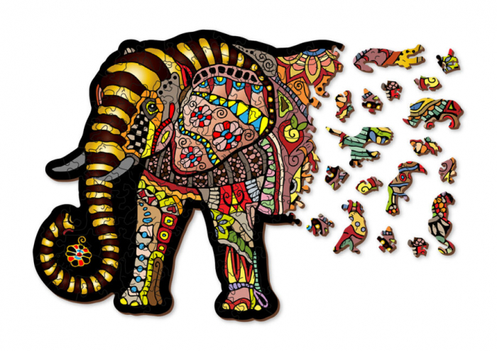 Puzzle din lemn, Elefant, 150 piese [3]