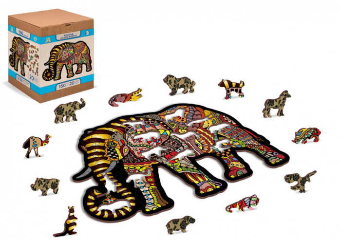 Puzzle din lemn, Elefant, 150 piese [2]