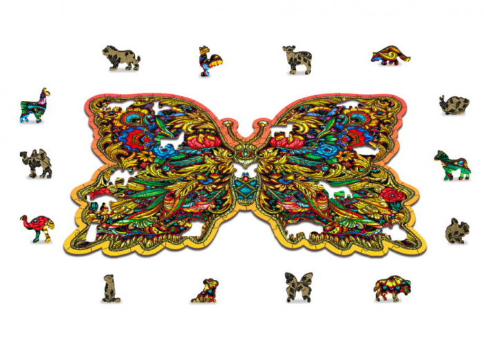 Puzzle din lemn, Fluture colorat, 250 piese [4]