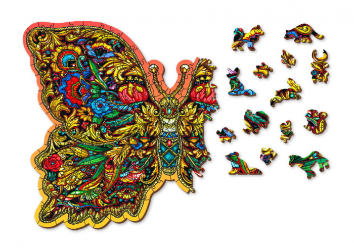 Puzzle din lemn, Fluture colorat, 250 piese [3]