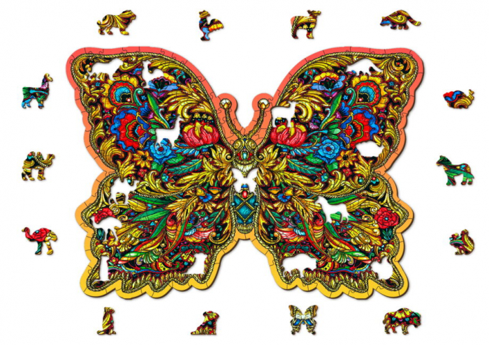 Puzzle din lemn, Fluture colorat, 250 piese [5]