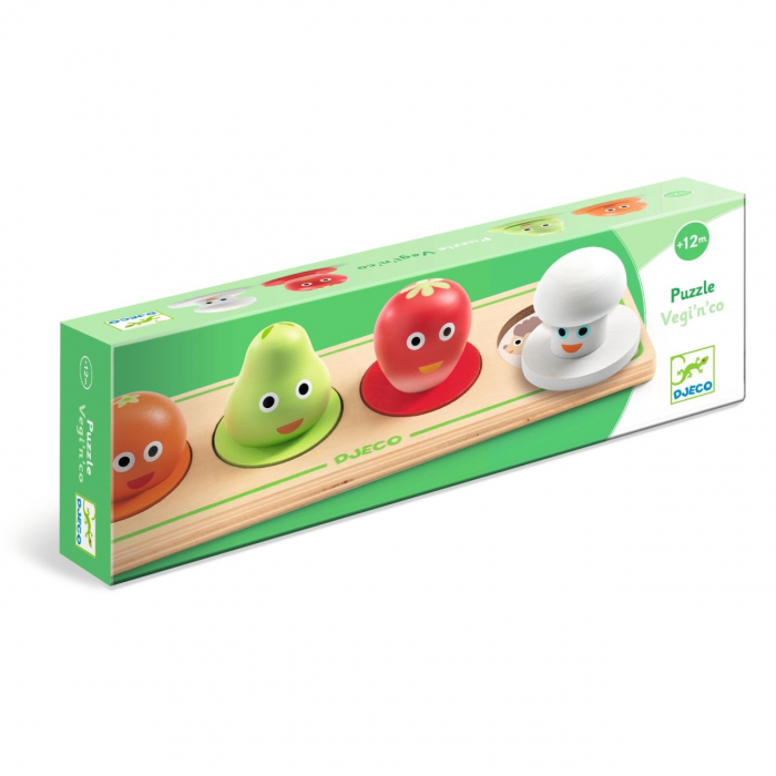 Puzzle din lemn Fructe si legume, Djeco [1]