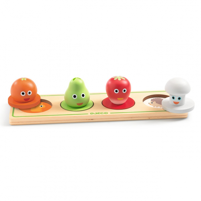 Puzzle din lemn Fructe si legume, Djeco [3]