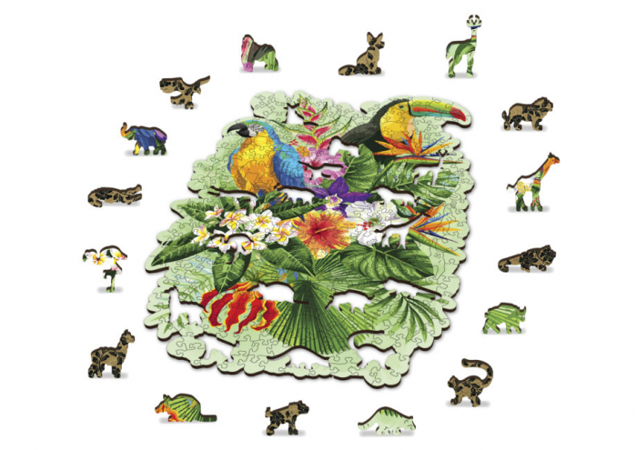 Puzzle din lemn, Pasari tropicale, 300 piese [4]