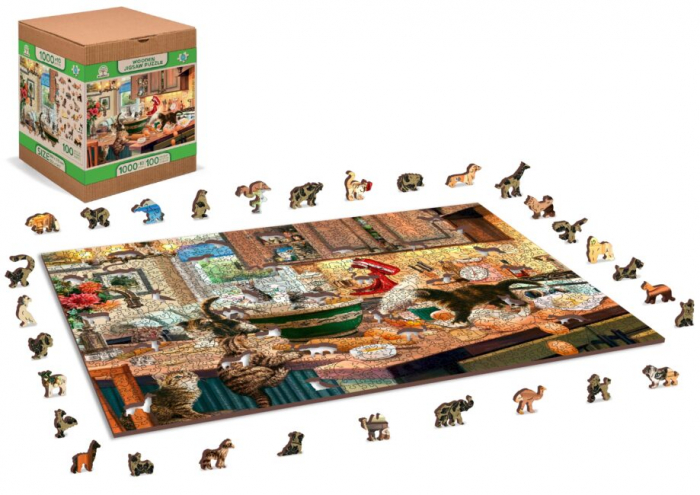 Puzzle din lemn, Pisicutele bucatari, 1010 piese [2]