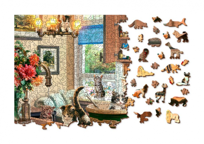 Puzzle din lemn, Pisicutele bucatari, 1010 piese [3]