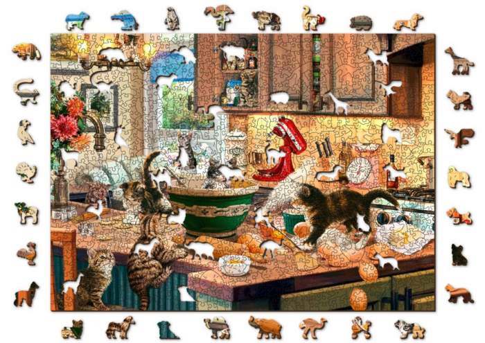 Puzzle din lemn, Pisicutele bucatari, 1010 piese [5]
