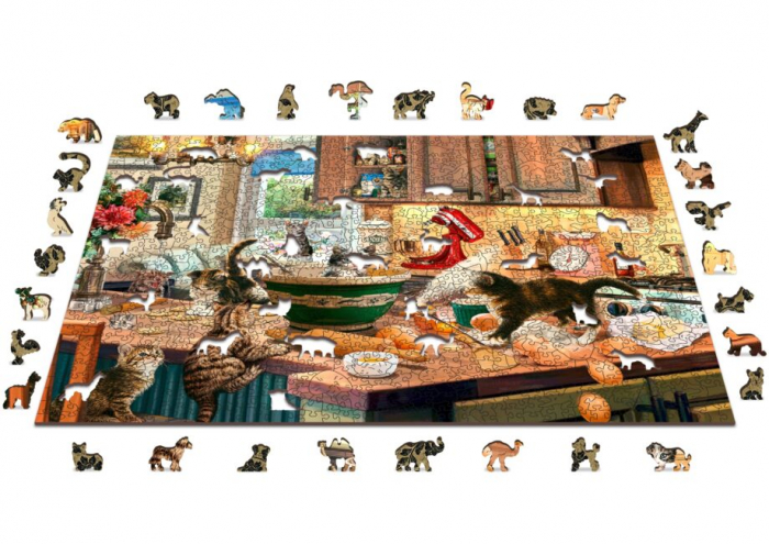 Puzzle din lemn, Pisicutele bucatari, 1010 piese [4]