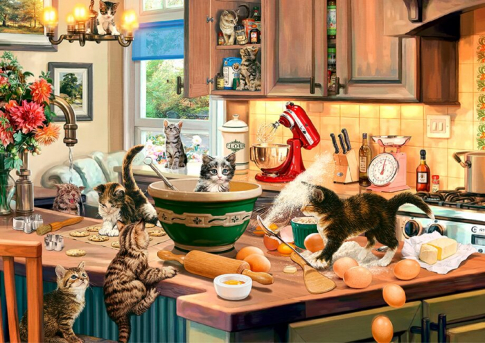 Puzzle din lemn, Pisicutele bucatari, 1010 piese [6]