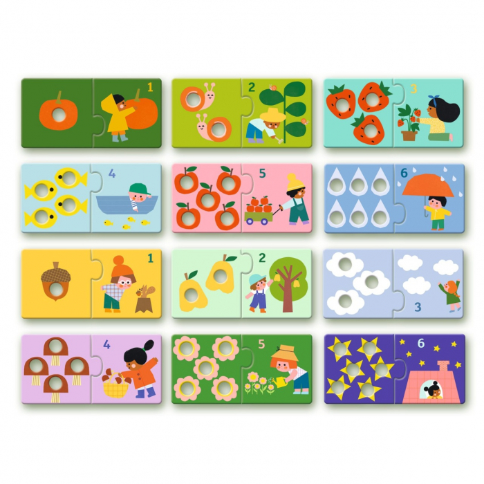 Puzzle duo tactil Primele numere, Djeco [4]