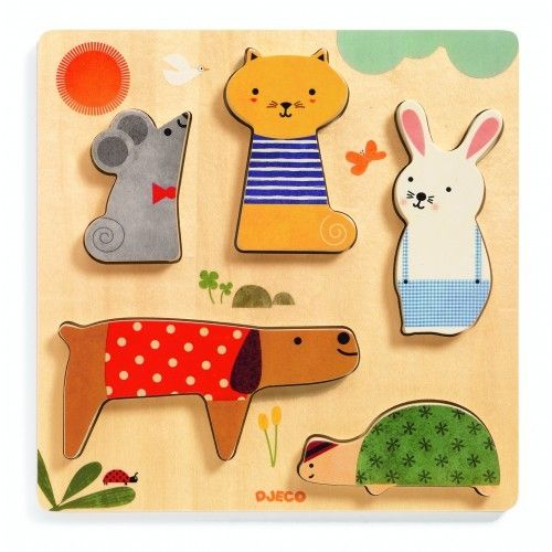 Puzzle lemn animale de companie Djeco [3]