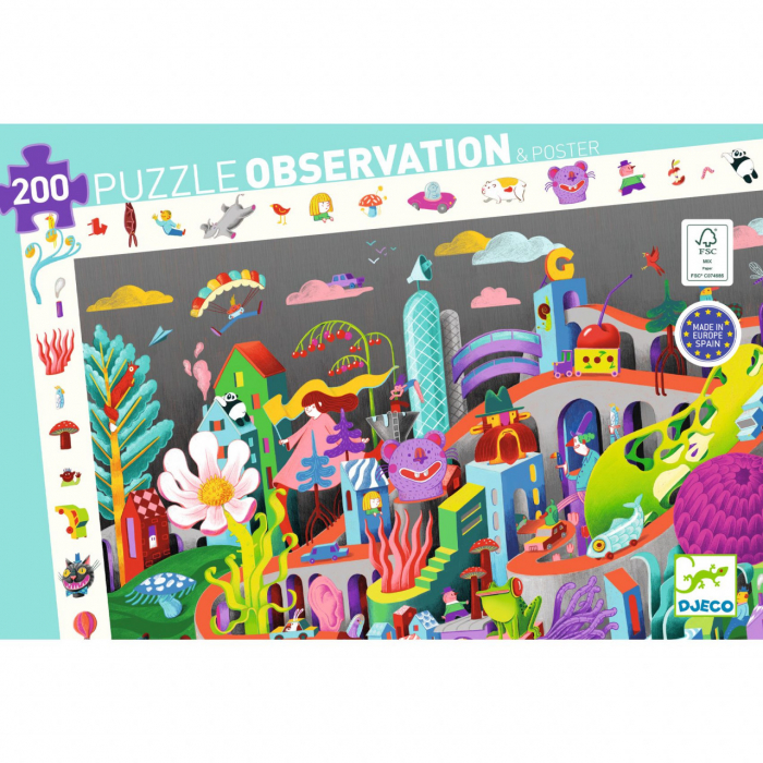 Puzzle observatie Nebunia din oras, Djeco [3]