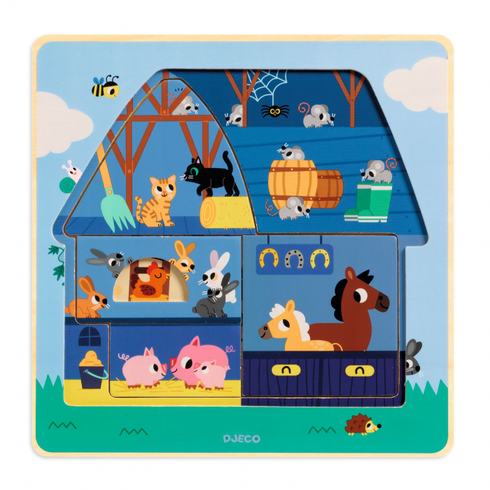 Puzzle straturi, animale de la fermă [5]
