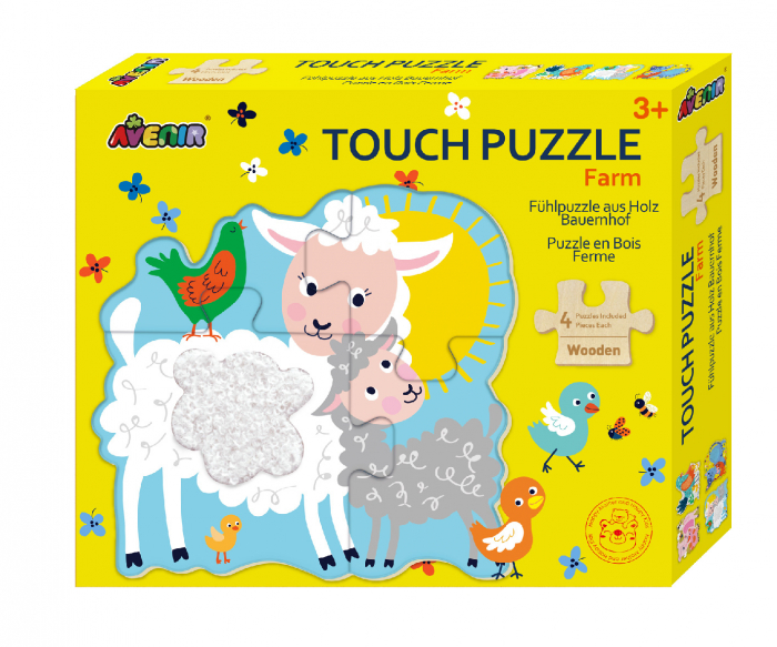 Puzzle tactil din lemn - Ferma [1]