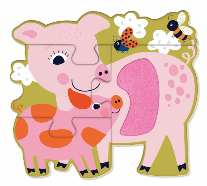 Puzzle tactil din lemn - Ferma [4]