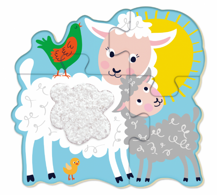 Puzzle tactil din lemn - Ferma [6]
