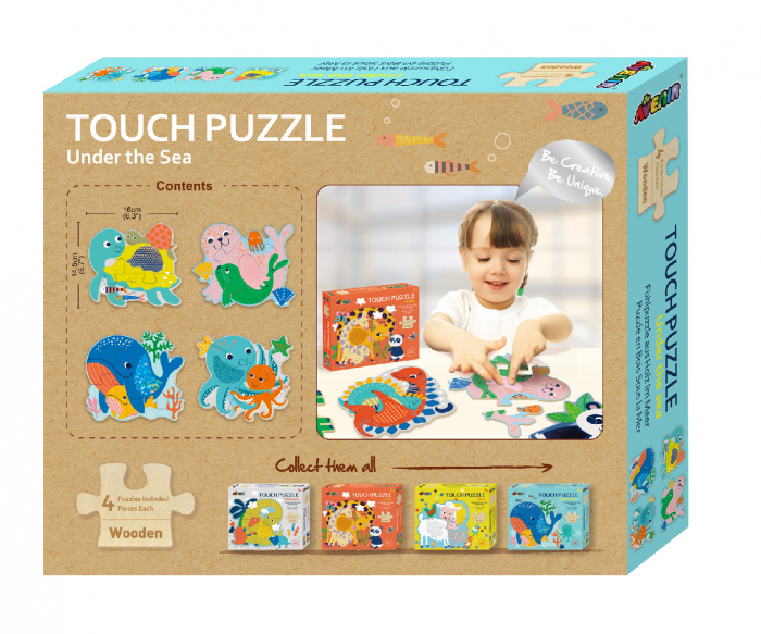 Puzzle tactil din lemn - Subacvatic [6]