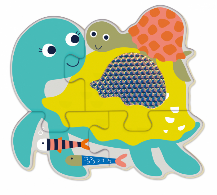 Puzzle tactil din lemn - Subacvatic [2]