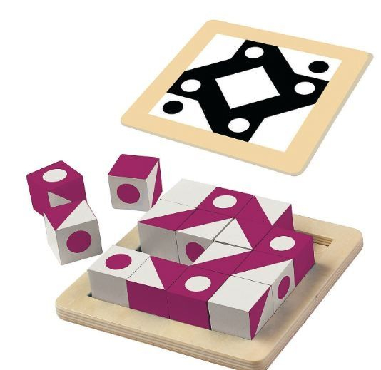 Q-bitz Solo: Magenta Edition, joc educativ cu piese din lemn [2]