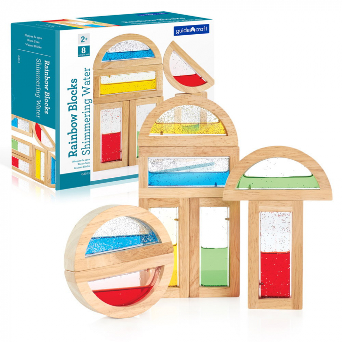 Rainbow Blocks, cu lichid colorat si sclipici, Guidecraft [1]