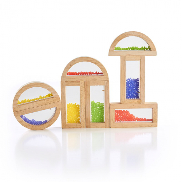 Rainbow Blocks cu margele colorate, Guidecraft [2]