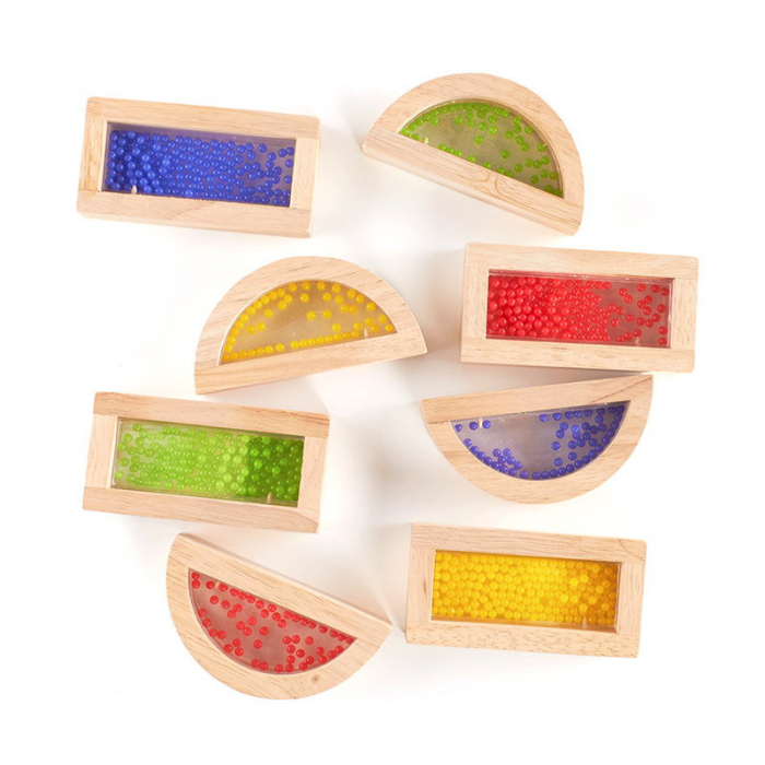 Rainbow Blocks cu margele colorate, Guidecraft [3]