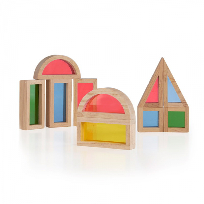 Rainbow Blocks set 10 piese, Guidecraft [2]