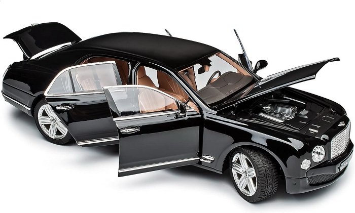 Mașină metalică Bentley Mulsanne neagră cu scara 1 la  18 [4]