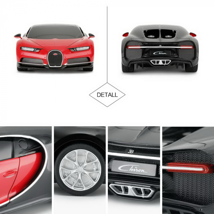 Mașină cu telecomandă Bugatti Chiron rosu cu scara 1 la 24 [4]