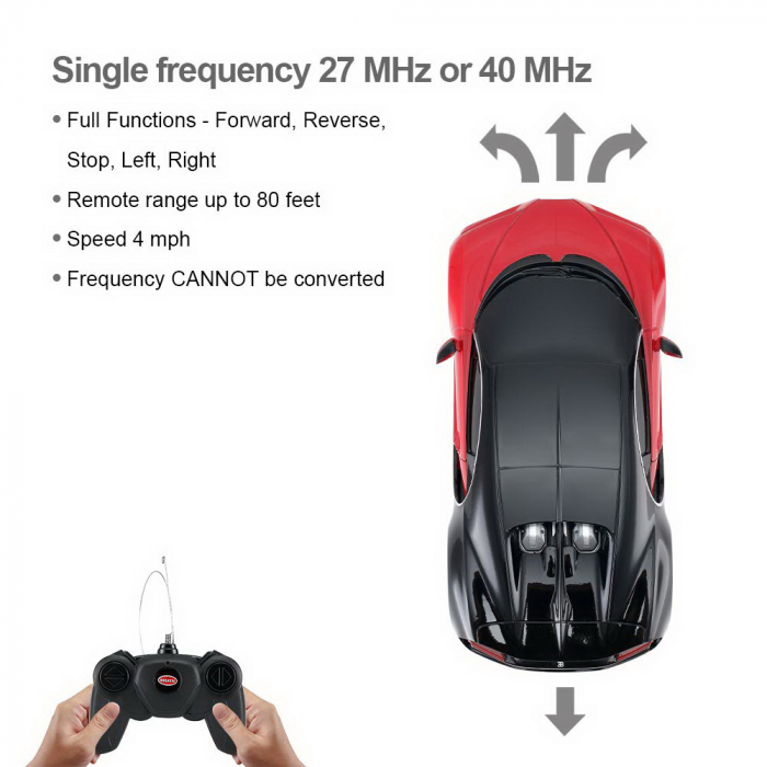 Mașină cu telecomandă Bugatti Chiron rosu cu scara 1 la 24 [5]