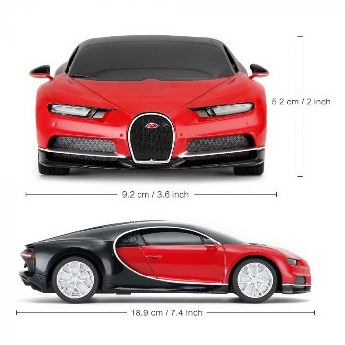 Mașină cu telecomandă Bugatti Chiron rosu cu scara 1 la 24 [6]