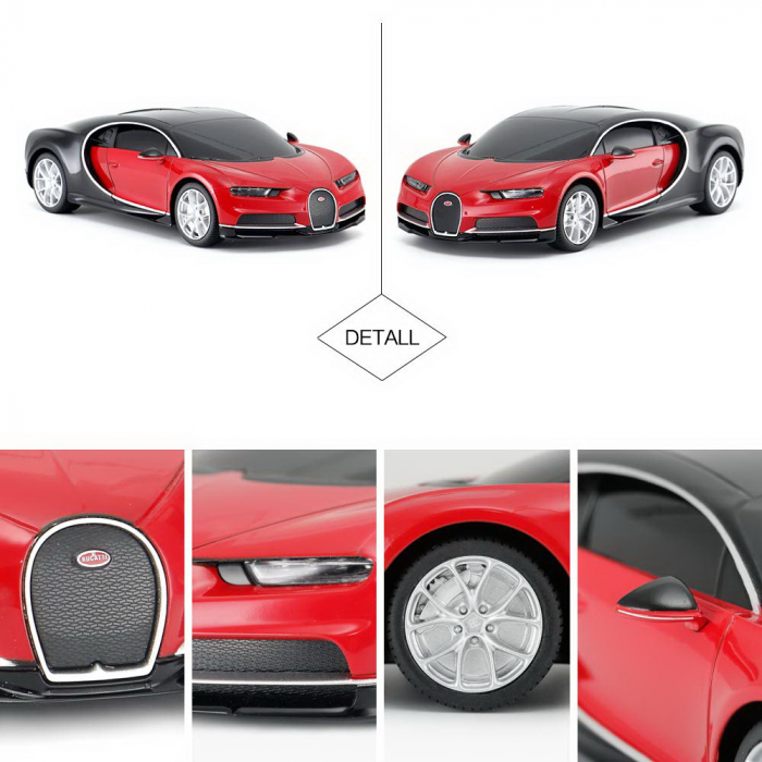 Mașină cu telecomandă Bugatti Chiron rosu cu scara 1 la 24 [8]