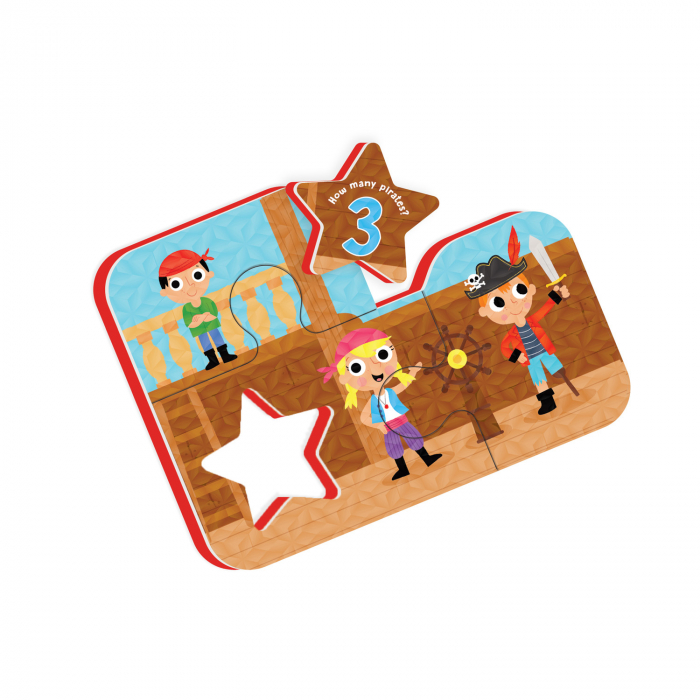 Puzzle de baie pentru bebelusi, cu piese mari de spuma, cu pirati - Playful Pirates Bath Puzzle [6]