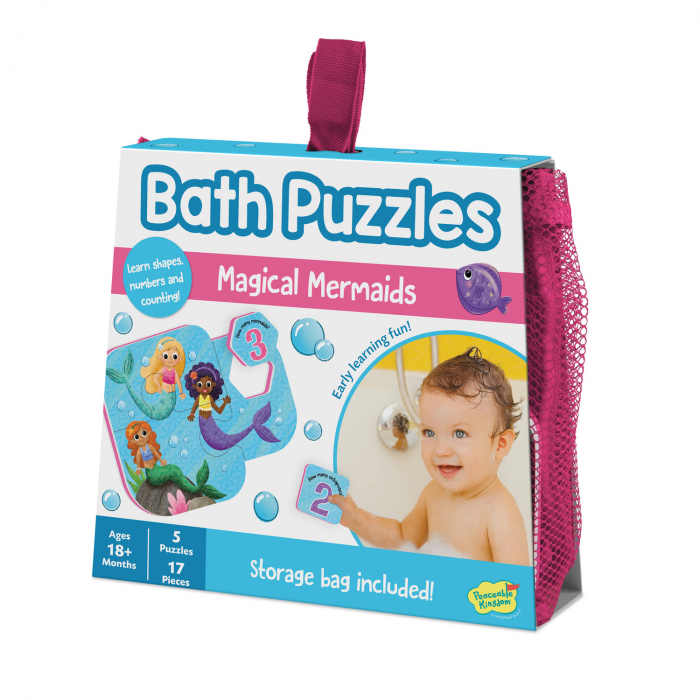 Puzzle de baie pentru bebelusi, cu piese mari de spuma, cu sirene - Magical Mermaid Bath Puzzle [2]