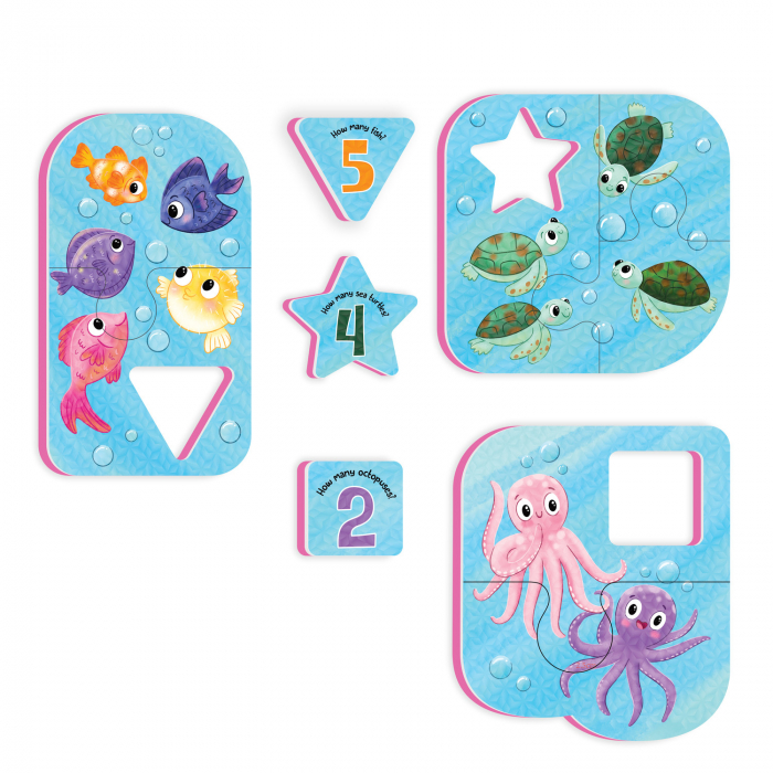 Puzzle de baie pentru bebelusi, cu piese mari de spuma, cu sirene - Magical Mermaid Bath Puzzle [6]