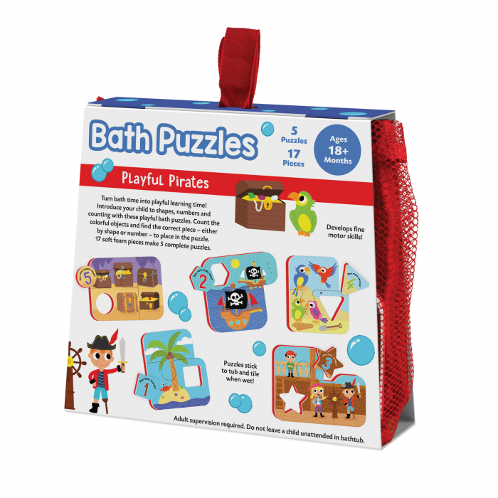 Puzzle de baie pentru bebelusi, cu piese mari de spuma, cu pirati - Playful Pirates Bath Puzzle [7]