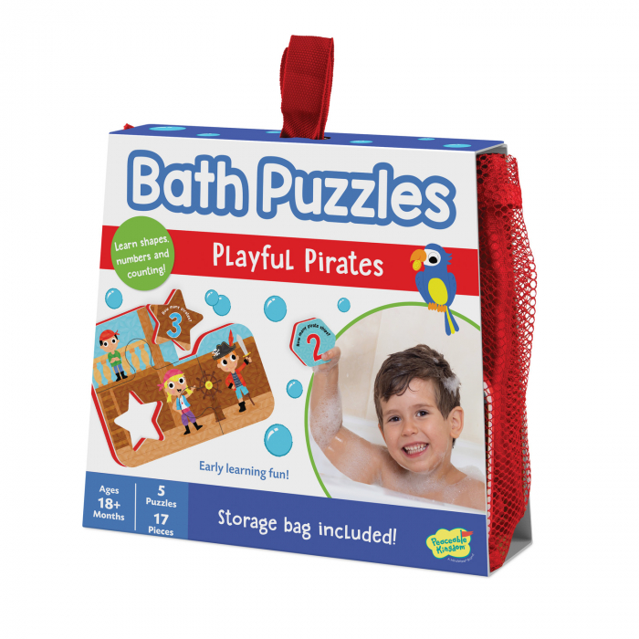 Puzzle de baie pentru bebelusi, cu piese mari de spuma, cu pirati - Playful Pirates Bath Puzzle [3]