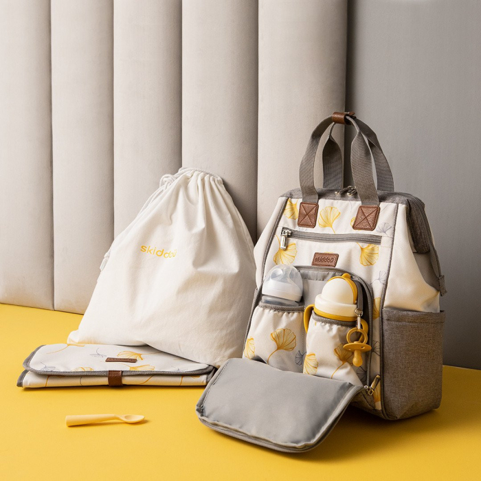 Rucsac multifunctional mamici Astrid, Skiddou, Vanilla delight, Galben [2]