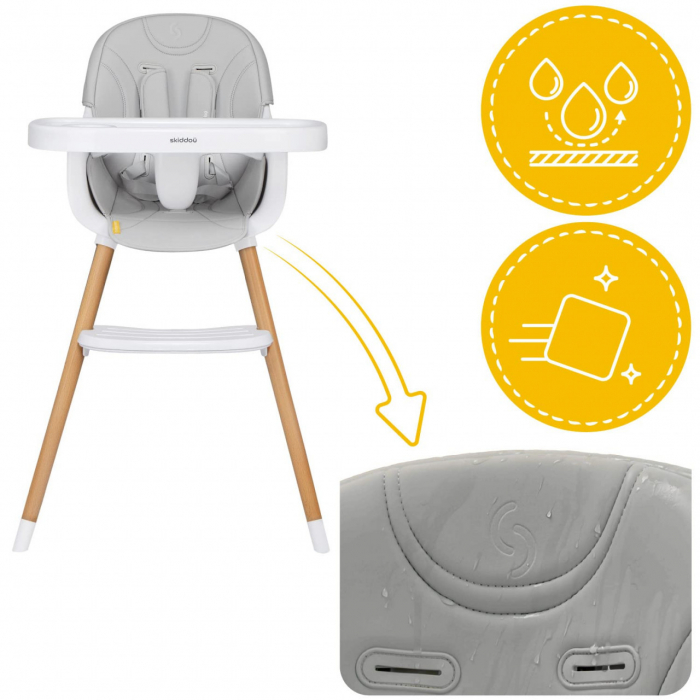Scaun de masa 2 in 1 transformabil Skiddou Sunt, Normandic Dream, Gri deschis [12]