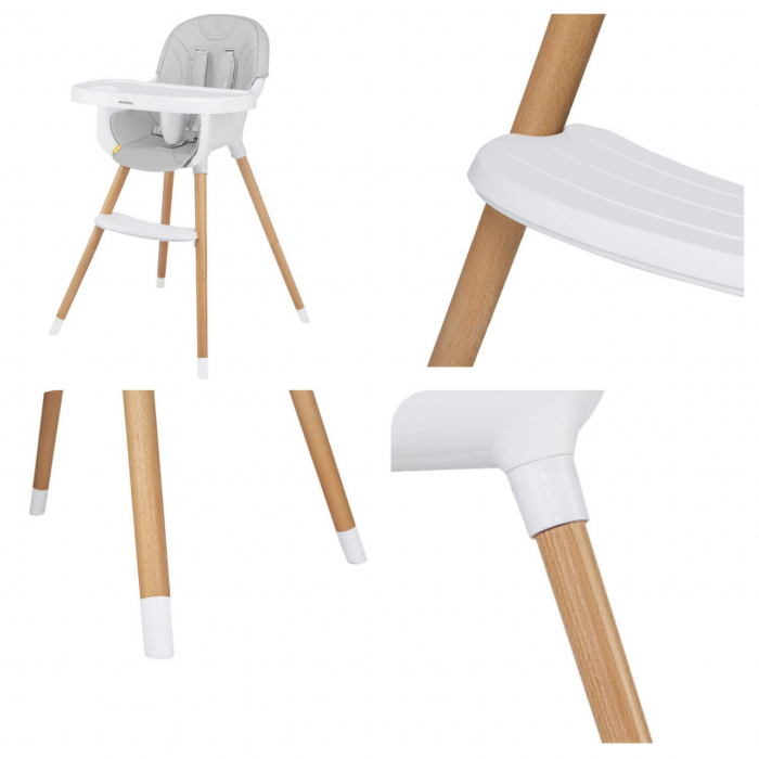 Scaun de masa 2 in 1 transformabil Skiddou Sunt, Normandic Dream, Gri deschis [4]